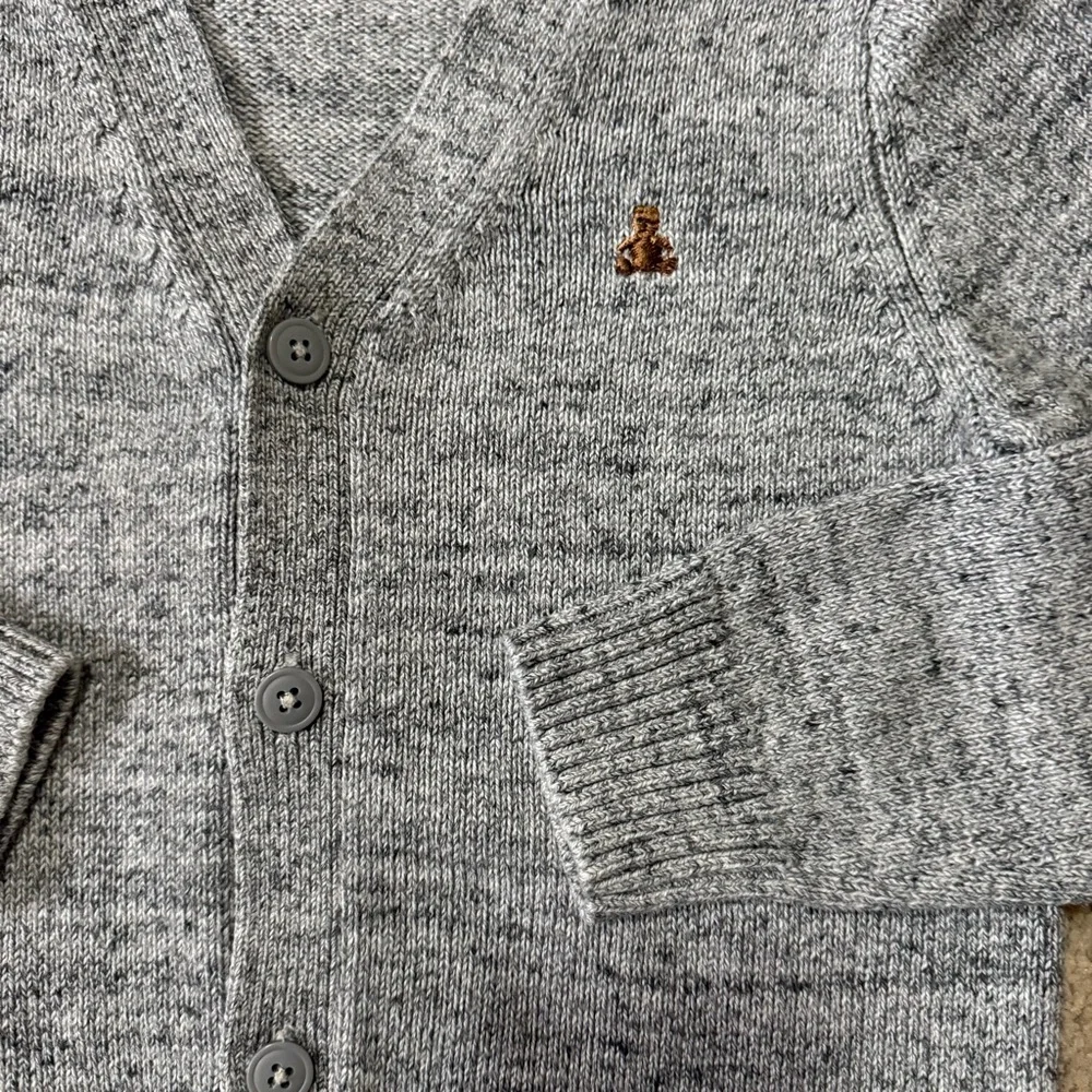 GAP Light Gray Heather Toddler Kids Button-Up Cardigan Sweater